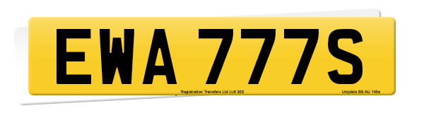 Registration number EWA 777S